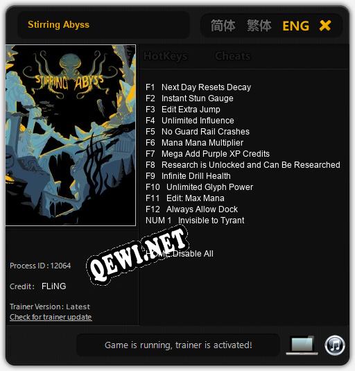 Stirring Abyss: ТРЕЙНЕР И ЧИТЫ (V1.0.31)