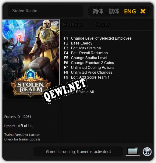 Stolen Realm: Трейнер +9 [v1.2]