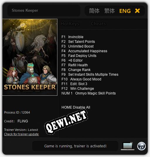 Stones Keeper: ТРЕЙНЕР И ЧИТЫ (V1.0.27)