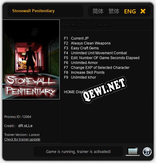 Stonewall Penitentiary: Читы, Трейнер +9 [dR.oLLe]