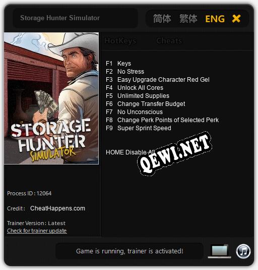 Трейнер для Storage Hunter Simulator [v1.0.2]