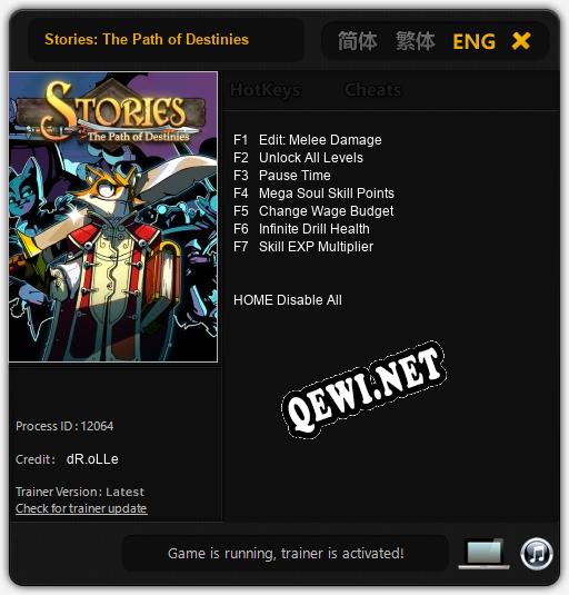 Stories: The Path of Destinies: ТРЕЙНЕР И ЧИТЫ (V1.0.39)