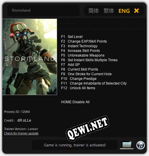Трейнер для Stormland [v1.0.3]