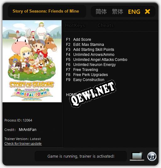 Story of Seasons: Friends of Mineral Town: Читы, Трейнер +9 [MrAntiFan]