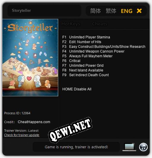 Storyteller: Трейнер +9 [v1.4]