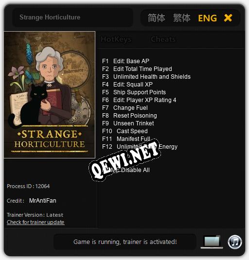 Strange Horticulture: Читы, Трейнер +12 [MrAntiFan]