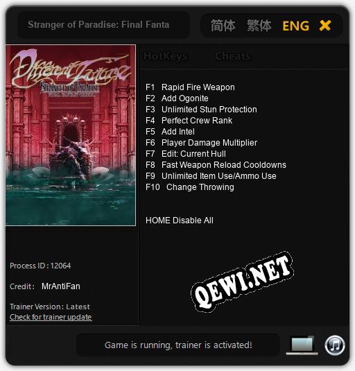 Stranger of Paradise: Final Fantasy Origin Different Future: Читы, Трейнер +10 [MrAntiFan]
