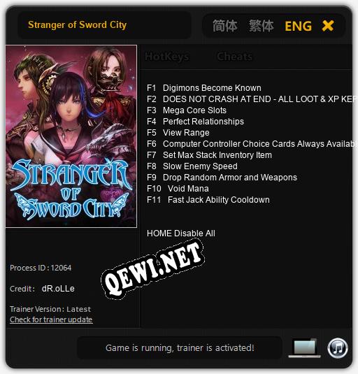 Трейнер для Stranger of Sword City [v1.0.5]