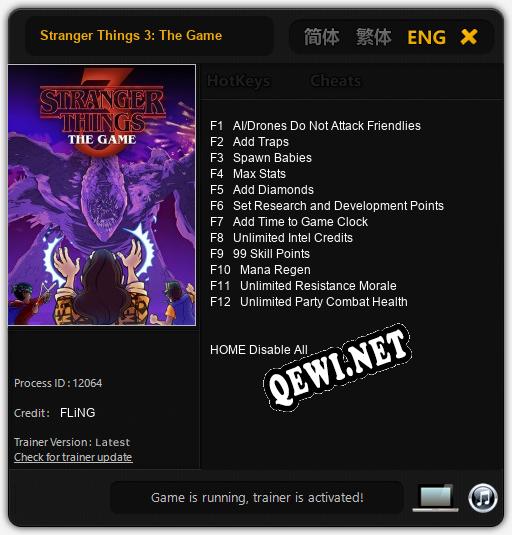 Stranger Things 3: The Game: Читы, Трейнер +12 [FLiNG]