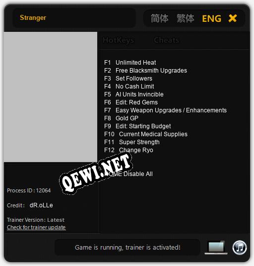 Stranger: Трейнер +12 [v1.2]