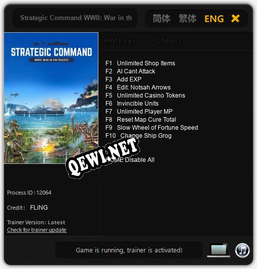 Strategic Command WWII: War in the Pacific: Читы, Трейнер +10 [FLiNG]