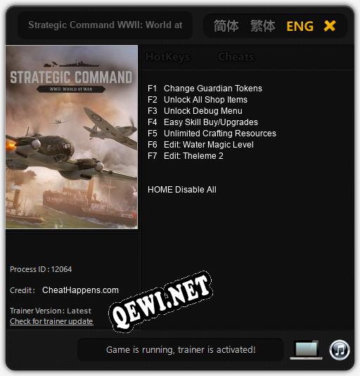 Трейнер для Strategic Command WWII: World at War [v1.0.6]