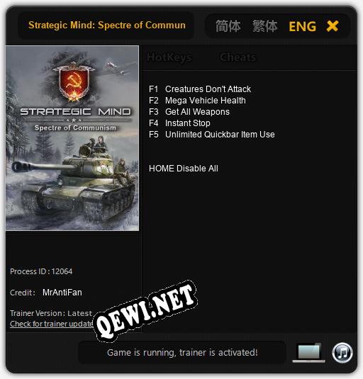 Трейнер для Strategic Mind: Spectre of Communism [v1.0.7]