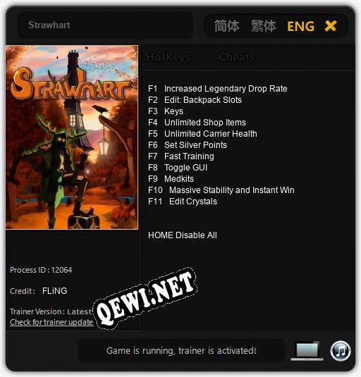 Strawhart: Трейнер +11 [v1.2]