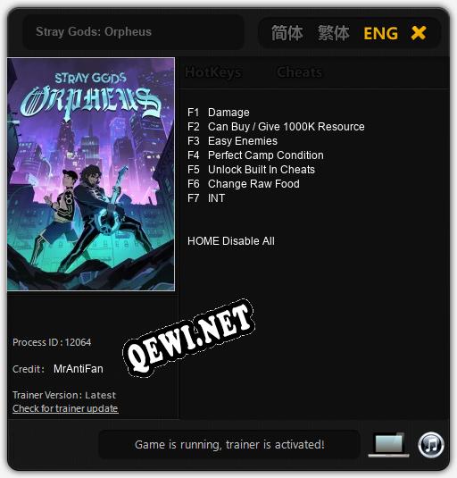 Stray Gods: Orpheus: ТРЕЙНЕР И ЧИТЫ (V1.0.14)
