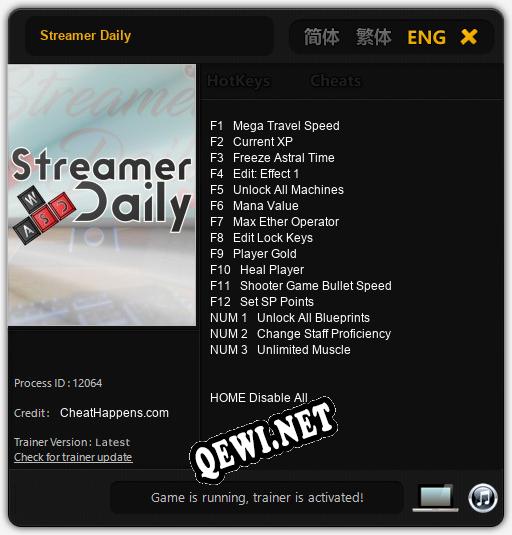 Streamer Daily: Трейнер +15 [v1.5]