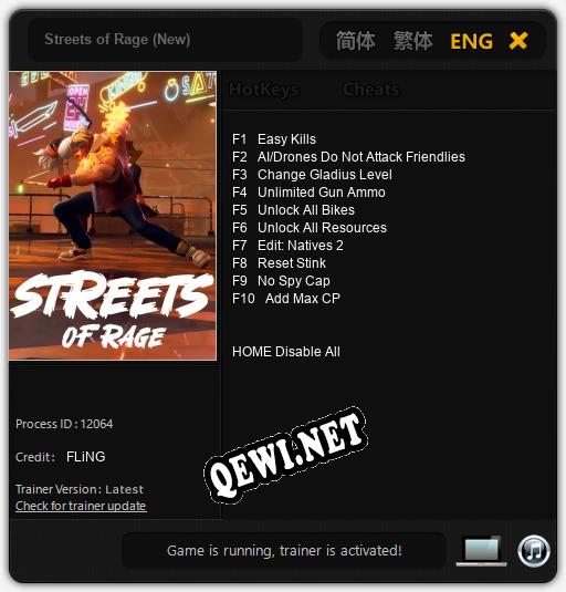 Трейнер для Streets of Rage (New) [v1.0.6]