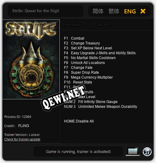 Strife: Quest for the Sigil: Читы, Трейнер +15 [FLiNG]