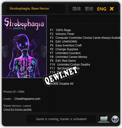 Strobophagia: Rave Horror: Читы, Трейнер +12 [CheatHappens.com]
