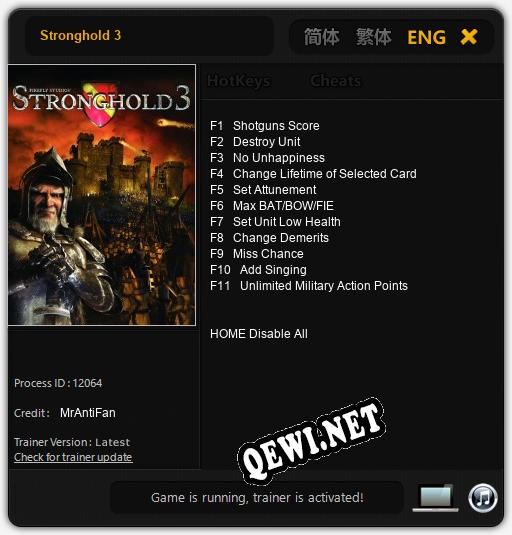 Трейнер для Stronghold 3 [v1.0.6]