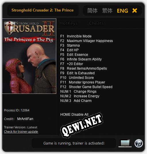 Stronghold Crusader 2: The Princess and The Pig: ТРЕЙНЕР И ЧИТЫ (V1.0.87)