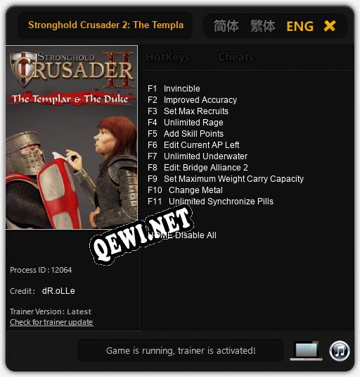 Stronghold Crusader 2: The Templar and The Duke: Читы, Трейнер +11 [dR.oLLe]