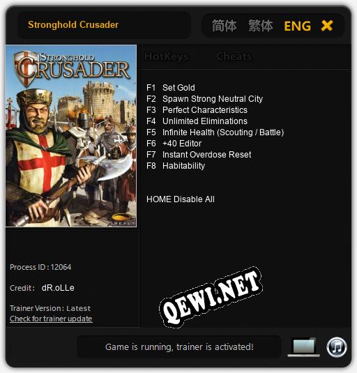 Трейнер для Stronghold Crusader [v1.0.1]