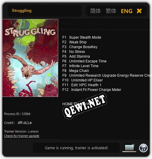 Трейнер для Struggling [v1.0.8]