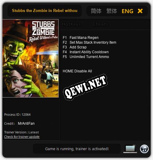 Stubbs the Zombie in Rebel without a Pulse: ТРЕЙНЕР И ЧИТЫ (V1.0.81)