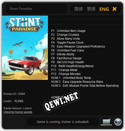 Трейнер для Stunt Paradise [v1.0.7]