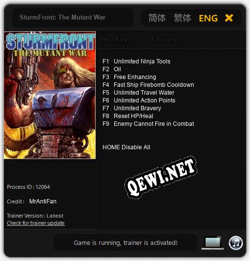 SturmFront: The Mutant War: Трейнер +9 [v1.9]
