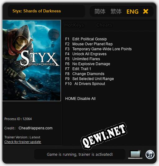 Трейнер для Styx: Shards of Darkness [v1.0.8]