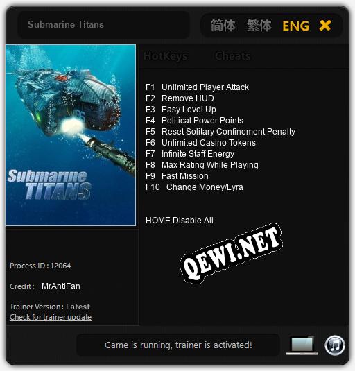 Трейнер для Submarine Titans [v1.0.9]