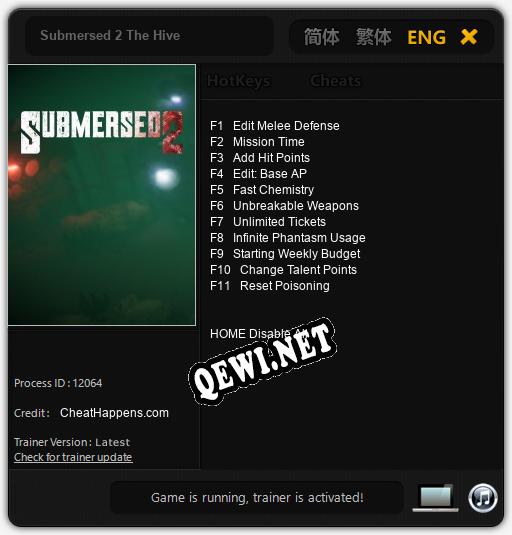 Submersed 2 The Hive: Читы, Трейнер +11 [CheatHappens.com]