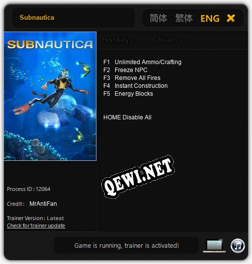 Subnautica: Трейнер +11 [v1.2]