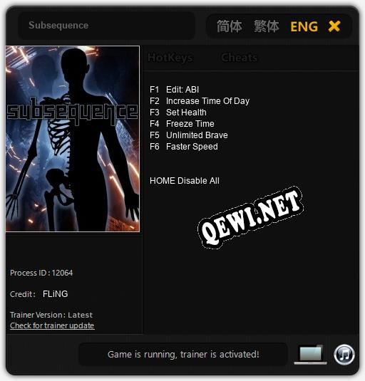 Subsequence: Трейнер +6 [v1.9]
