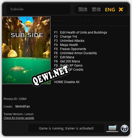 Subside: Трейнер +10 [v1.4]