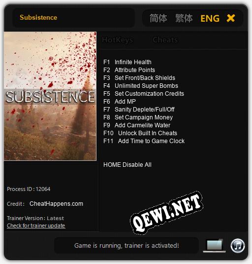 Subsistence: Трейнер +11 [v1.1]