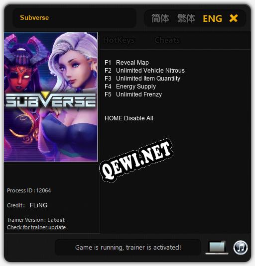Трейнер для Subverse [v1.0.1]