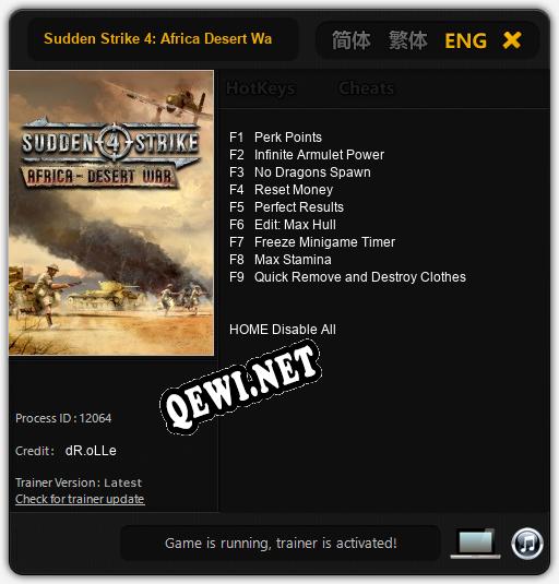 Sudden Strike 4: Africa Desert War: Трейнер +9 [v1.6]