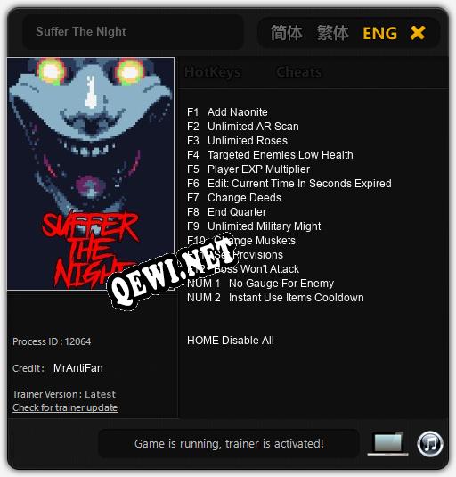 Suffer The Night: Трейнер +14 [v1.5]