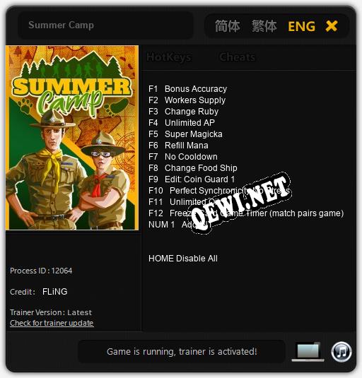Трейнер для Summer Camp [v1.0.1]