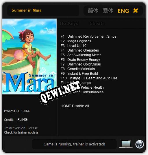 Трейнер для Summer in Mara [v1.0.7]