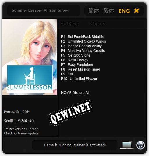 Summer Lesson: Allison Snow: Трейнер +10 [v1.4]