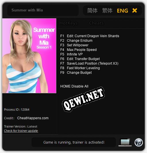 Трейнер для Summer with Mia [v1.0.7]
