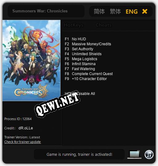 Summoners War: Chronicles: Трейнер +9 [v1.7]
