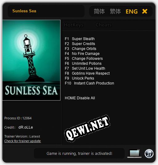 Трейнер для Sunless Sea [v1.0.3]