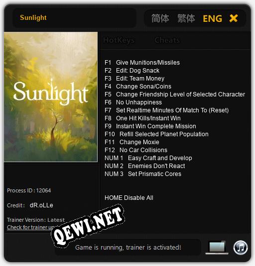 Sunlight: Трейнер +15 [v1.2]