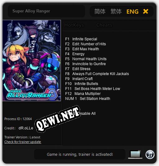Super Alloy Ranger: Трейнер +13 [v1.4]