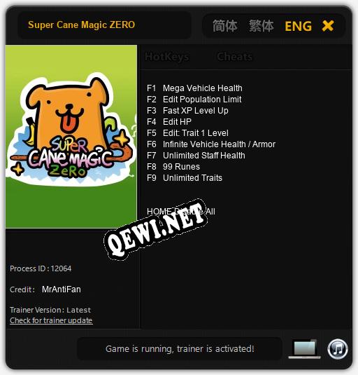Трейнер для Super Cane Magic ZERO [v1.0.1]